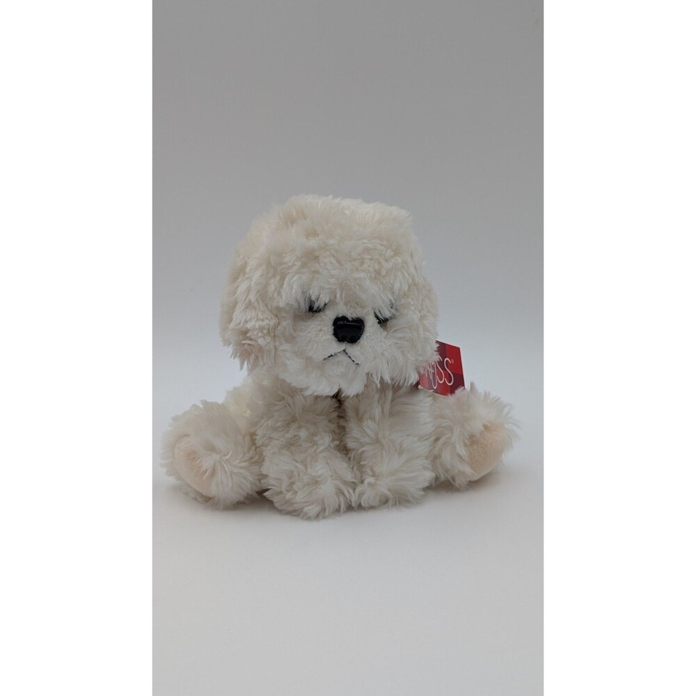 Russ Berrie Muffin Jr Puppy Dog Plush Maltese Bichon Soft White Fur Small 6"